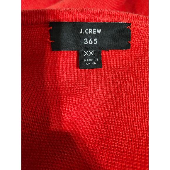J. Crew 365 Women's Red XXL Juliette Collarless Sweater Blazer Merino Wool Blend - Picture 10 of 11